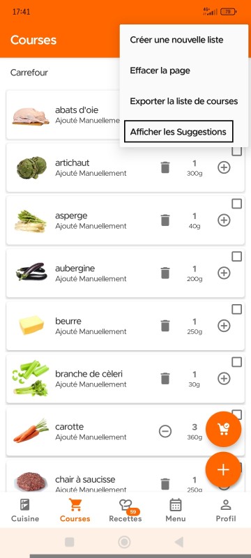 Show Suggestions option in overflow menu
